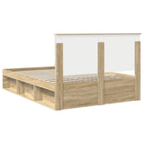Bed Frame with Headboard Sonoma 140 x 190 cm Solid Pine Wood 3409347