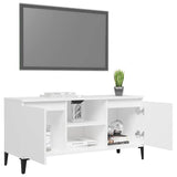 805968 TV Cabinet with Metal Legs White 103,5x35x50 cm