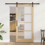 Sliding Door ORKDAL Natural and Black 93 x 202 cm 3331839