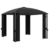 Gazebo with Curtains 300x300x265 cm Anthracite 48600
