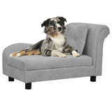 Dog Sofa with Pillow Grey 83x44x44 cm Plush 171100