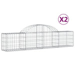 Arched Gabion Baskets 2 pcs 200x30x40/60 cm Galvanised Iron 3146047