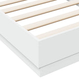 Bed Frame without Mattress White 75x190 cm Small Single Engineered Wood 839637