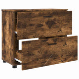 Bathroom Cabinet with Drawer Smoked Oak 76.5 x 35 x 64 cm 883299