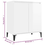 Sideboard High Gloss White 60x35x70 cm Engineered Wood 806082