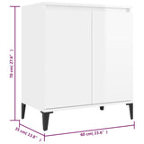 Sideboard High Gloss White 60x35x70 cm Engineered Wood 806082