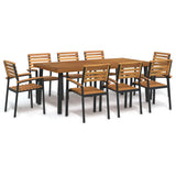 9 Piece Garden Dining Set Solid Wood Acacia and Metal 3155425