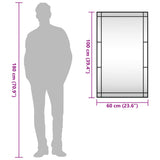 Wall Mirror Black 60x100 cm Rectangle Iron 358631