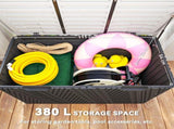 380L Waterproof Outdoor Storage Box, with Lockable Lid - Black T3398P314141