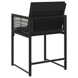 Garden Chairs with Cushions 4 pcs Black Poly Rattan 365018