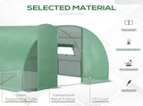 Reinforced Walk in Polytunnel Greenhouse, 4x3x2 m T3398P314754