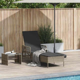 Sun Lounger Grey and Dark Grey 55 x 200 x 92 cm Poly Rattan 365427