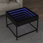 ZNTS Coffee Table with Infinity LED Black 50x50x41 cm 847677