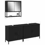 Bathroom Furniture Set with Storage 3 pcs Black 80 x 30 x 44 cm 3334366