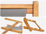 Beach Chair Light Grey Solid Teak Wood 42032667