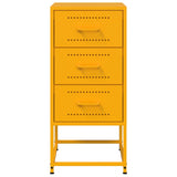 ZNTS Bedside Cabinet Mustard Yellow 36x39x78 cm Steel 846584