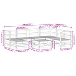 8 Piece Garden Sofa Set White Solid Wood Pine 3250557