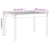5 Piece Garden Dining Set White Solid Wood Pine 3157716