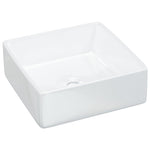 Wash Basin White 37x37x13 cm Ceramic Square 153341
