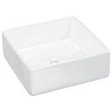 Wash Basin White 37x37x13 cm Ceramic Square 153341