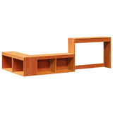 Bedside Cabinet with Desk Wax Brown 232x112x75 cm Solid Wood Pine 855761
