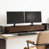 Monitor Stand with Drawers Brown Oak 100x27x15 cm Engineered Wood 854676