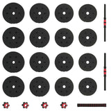 2-in-1 Dumbbell Set Black and Red 121 x 19.5 x 19.5 cm 3403860