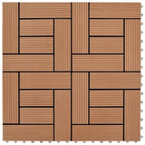 22 pcs Decking Tiles 30x30 cm 2 sqm WPC Black 277798