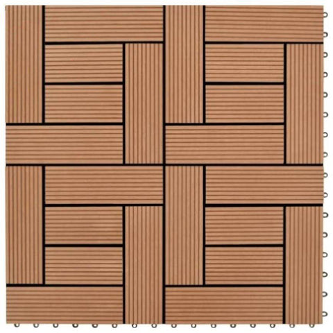 22 pcs Decking Tiles 30x30 cm 2 sqm WPC Black 277798