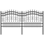 ZNTS Garden Fence with Spear Top Black 140 cm Powder-coated Steel 151085