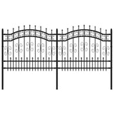 ZNTS Garden Fence with Spear Top Black 140 cm Powder-coated Steel 151085