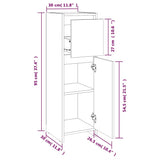 Bathroom Cabinet White 30x30x95 cm Engineered Wood 802660