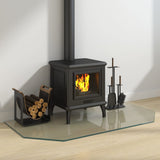 Fireplace Glass Plate Hexagon 120x60 cm 324138