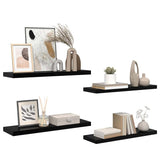 Floating Wall Shelves 4 pcs High Gloss Black 80x23.5x3.8 cm MDF 323774