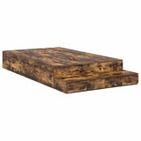 Storage Bed Frame with Drawer Smoked Oak 120 cm Engineered Wood 3335633
