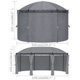 Gazebo with Curtains 520x349x255 cm Anthracite 48035