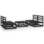 5 Piece Garden Lounge Set Black Solid Pinewood 3075243