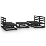 5 Piece Garden Lounge Set Black Solid Pinewood 3075243