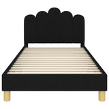 Children's Bed Frame with Headboard Black 90 x 200 cm Fabric 42011061