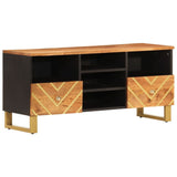 TV Cabinet Brown and Black 100x33.5x46 cm Solid Wood Mango 356801