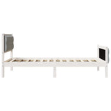 Bed Frame Light Grey 100 x 200 cm Solid Pine Wood 878423