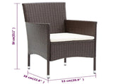 Garden Dining Set Brown and Cream 3095888