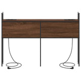 Storage Headboard with Charging Station Brown oak 140 cm 859809