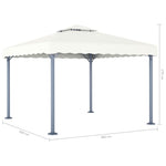 Gazebo with LED String Lights 300x300 cm Cream Aluminium 3070342