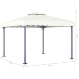 Gazebo with LED String Lights 300x300 cm Cream Aluminium 3070342