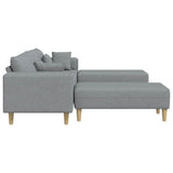 Fabric Sofa with Cushion 3 pcs Light Grey 208 cm Fabric 3335162