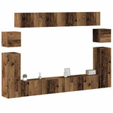8 Piece TV Cabinet Set Wall-mounted Old Wood Engineered Wood 3329147