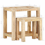 2 Piece Hand-painted Side Table Set Solid Mango Wood 285881