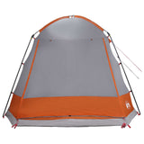 Cabin Tent Grey and Orange 8-Person Polyester and Steel 42028577