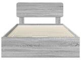 Bed Frame with Drawer Grey Sonoma 100 x 200 cm Engineered Wood 3412218
